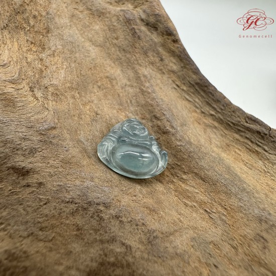 【肌容雪】天然緬甸A貨藍水翡翠彌勒佛吊墜 編號479