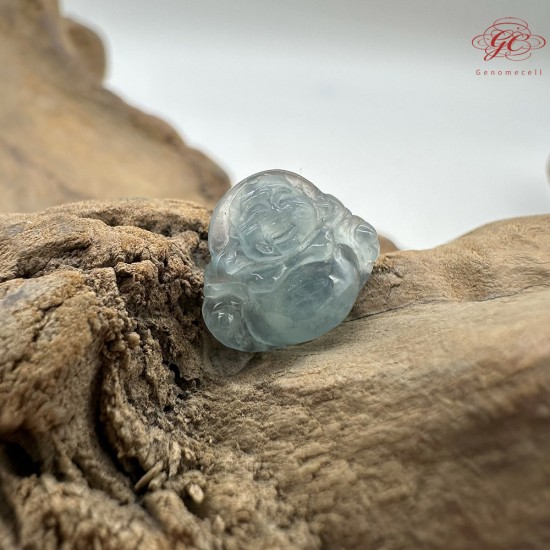 【肌容雪】天然緬甸A貨藍水翡翠彌勒佛吊墜 編號479