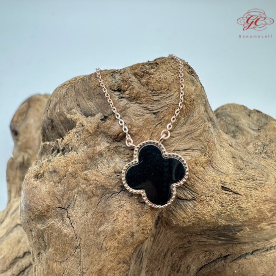 【肌容雪】天然緬甸A貨翡翠墨綠四葉草項鍊 編號480