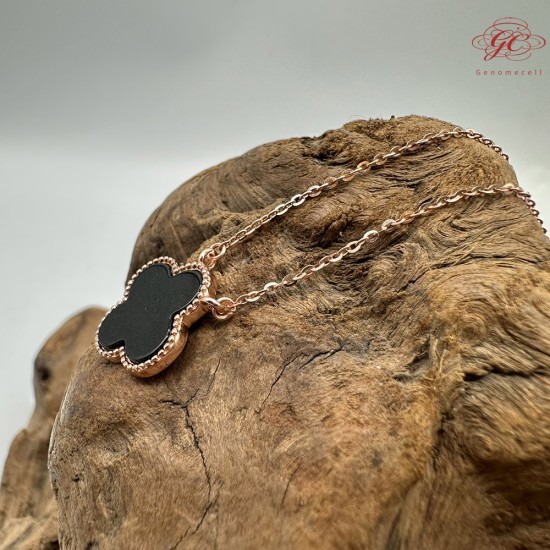 【肌容雪】天然緬甸A貨翡翠墨綠四葉草項鍊 編號480