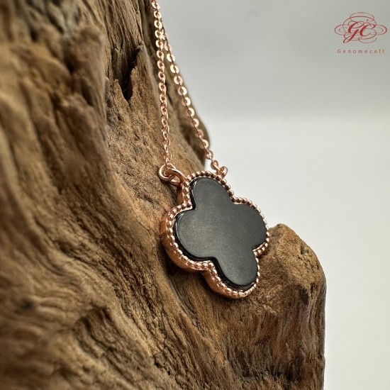 【肌容雪】天然緬甸A貨翡翠墨綠四葉草項鍊 編號480