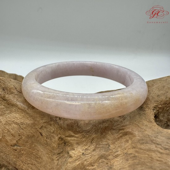 【肌容雪】天然緬甸A貨翡翠粉色灑金平安鐲 編號481(鐲圍55.6mm#17.5號)