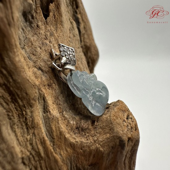 【肌容雪】天然緬甸A貨藍水翡翠彌勒佛吊墜 編號484