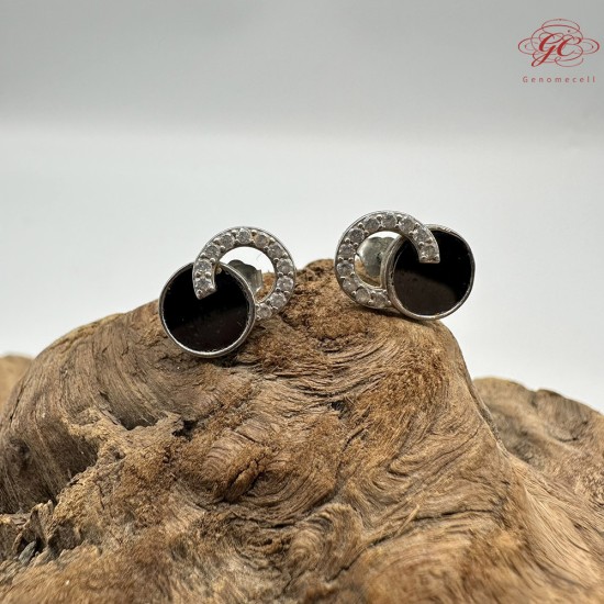 【肌容雪】天然緬甸A貨墨綠翡翠耳針 編號497