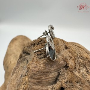 【肌容雪】天然緬甸A貨墨綠翡翠耳針 編號497