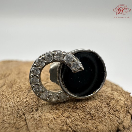 【肌容雪】天然緬甸A貨墨綠翡翠耳針 編號497