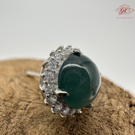 【肌容雪】天然緬甸A貨綠翡翠耳針 編號505