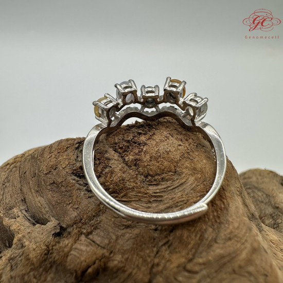 【肌容雪】天然緬甸A貨多彩翡翠鑲崁可調節戒指 編號508(戒圍19.0mm#15號)