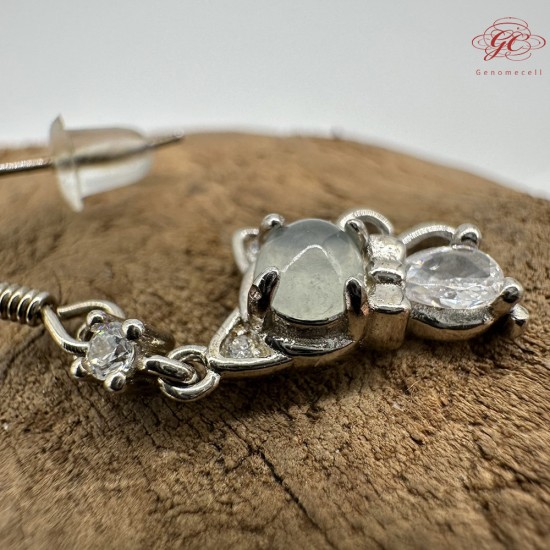 【肌容雪】天然緬甸A貨翡翠貓咪造型耳針 編號519