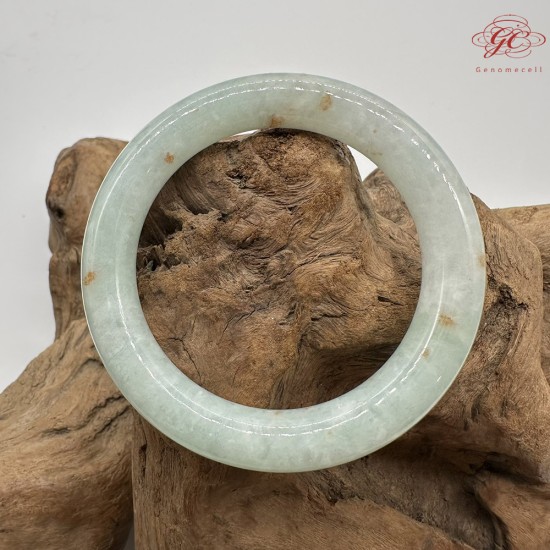 【肌容雪】天然緬甸A貨冰藍灑金翡翠圓條手鐲 編號525(鐲圍55.8mm#17.5號) 【肌容雪】天然緬甸A貨冰藍灑金翡翠圓條手鐲 編號525(鐲圍55.8mm#17.5號)