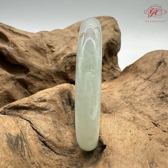 【肌容雪】天然緬甸A貨冰藍灑金翡翠圓條手鐲 編號525(鐲圍55.8mm#17.5號) 【肌容雪】天然緬甸A貨冰藍灑金翡翠圓條手鐲 編號525(鐲圍55.8mm#17.5號)