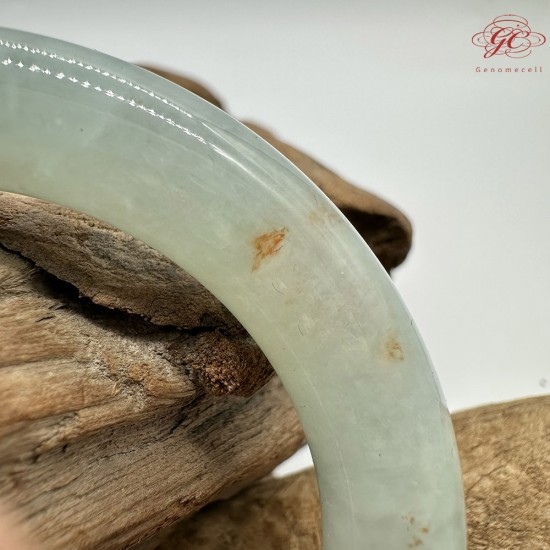 【肌容雪】天然緬甸A貨冰藍灑金翡翠圓條手鐲 編號525(鐲圍55.8mm#17.5號) 【肌容雪】天然緬甸A貨冰藍灑金翡翠圓條手鐲 編號525(鐲圍55.8mm#17.5號)