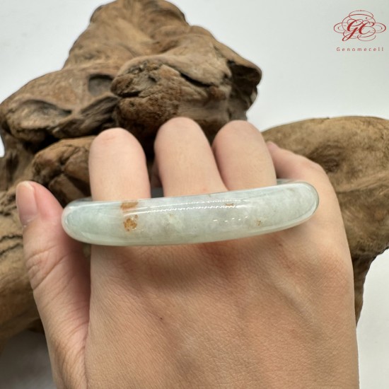 【肌容雪】天然緬甸A貨冰藍灑金翡翠圓條手鐲 編號525(鐲圍55.8mm#17.5號) 【肌容雪】天然緬甸A貨冰藍灑金翡翠圓條手鐲 編號525(鐲圍55.8mm#17.5號)