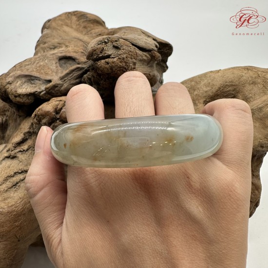 【肌容雪】天然緬甸A貨高冰藍紅翡翡翠平安鐲 編號542(鐲圍59.3mm#18.5號)