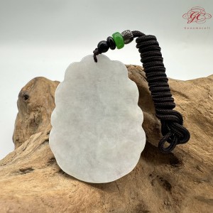 【肌容雪】天然緬甸A貨翡翠九尾狐納福玉墜吊飾 編號549