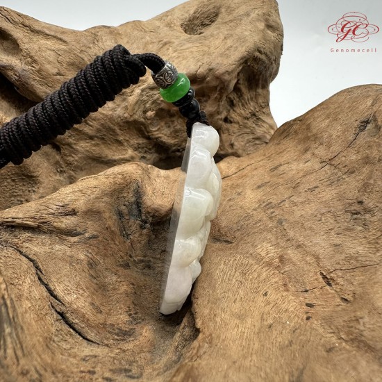 【肌容雪】天然緬甸A貨翡翠九尾狐納福玉墜吊飾 編號549