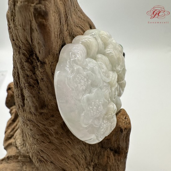 【肌容雪】天然緬甸A貨翡翠九尾狐納福玉墜吊飾 編號549