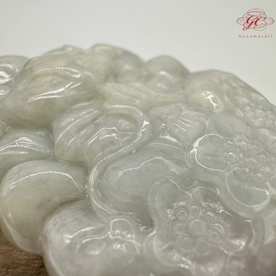 【肌容雪】天然緬甸A貨翡翠九尾狐納福玉墜吊飾 編號549