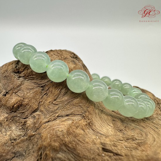 【肌容雪】天然緬甸A貨水晶葡萄綠翡翠手串 編號560