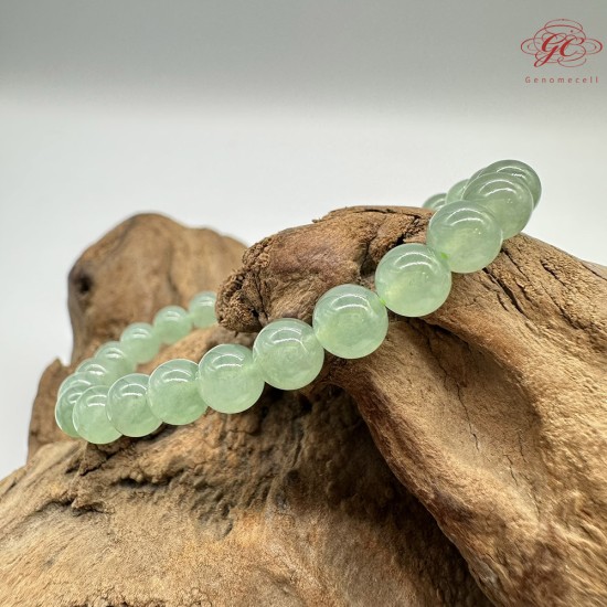 【肌容雪】天然緬甸A貨水晶葡萄綠翡翠手串 編號560