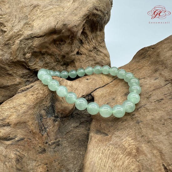 【肌容雪】天然緬甸A貨水晶葡萄綠翡翠手串 編號560