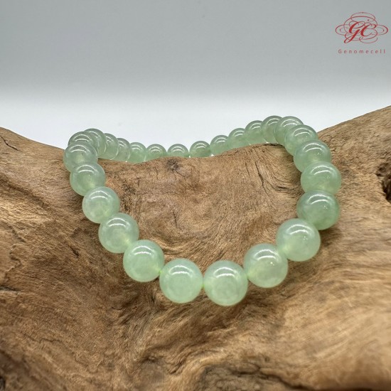 【肌容雪】天然緬甸A貨水晶葡萄綠翡翠手串 編號560