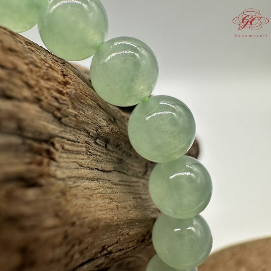 【肌容雪】天然緬甸A貨水晶葡萄綠翡翠手串 編號560