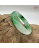 【肌容雪】天然緬甸A貨冰正揚綠飄花翡翠平安鐲 編號563(鐲圍50.0mm#16號)