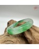 【肌容雪】天然緬甸A貨冰正揚綠飄花翡翠平安鐲 編號563(鐲圍50.0mm#16號)