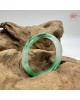 【肌容雪】天然緬甸A貨冰正揚綠飄花翡翠平安鐲 編號563(鐲圍50.0mm#16號)
