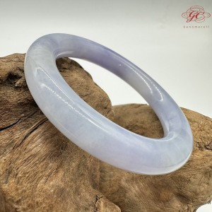 【肌容雪】天然緬甸A貨冰紫翡翠圓條手鐲 編號570(鐲圍54.7mm#17號)