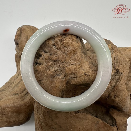 【肌容雪】天然緬甸A貨春彩翡翠圓條手鐲 編號587(鐲圍57.3mm#18號)