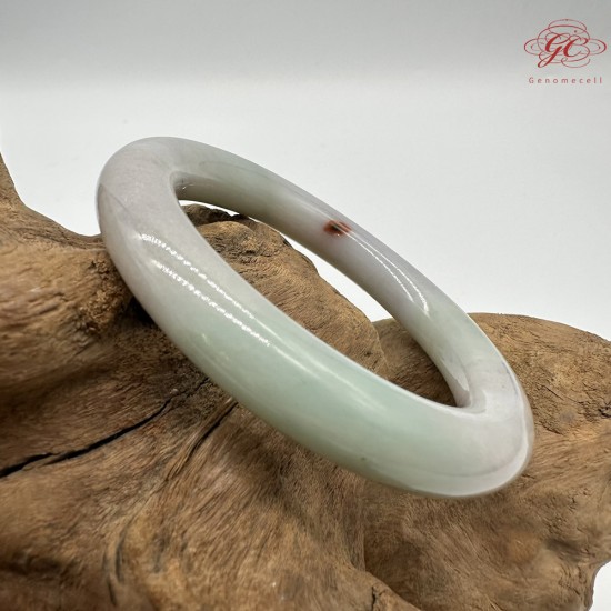 【肌容雪】天然緬甸A貨春彩翡翠圓條手鐲 編號587(鐲圍57.3mm#18號)