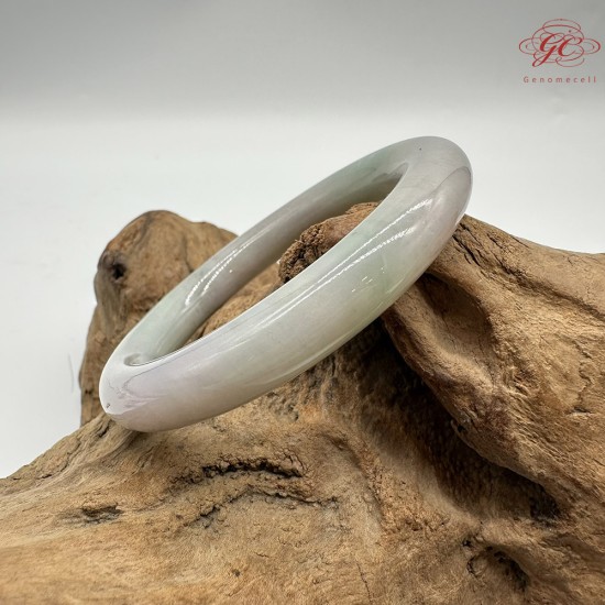 【肌容雪】天然緬甸A貨春彩翡翠圓條手鐲 編號587(鐲圍57.3mm#18號)