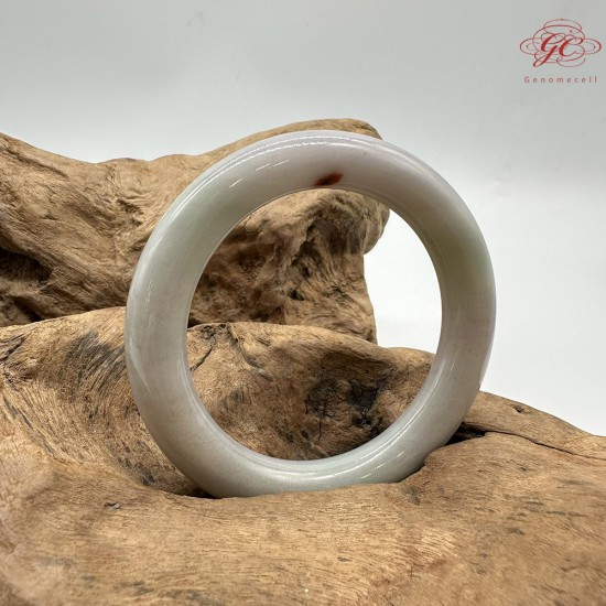 【肌容雪】天然緬甸A貨春彩翡翠圓條手鐲 編號587(鐲圍57.3mm#18號)