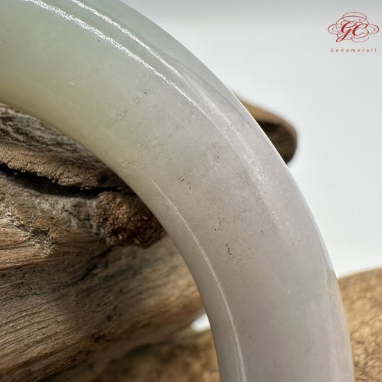 【肌容雪】天然緬甸A貨春彩翡翠圓條手鐲 編號587(鐲圍57.3mm#18號)