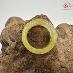 【肌容雪】天然緬甸A貨黃翡翠戒圈 編號588(戒圍16.0mm#10號)