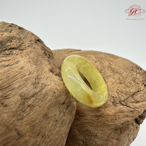 【肌容雪】天然緬甸A貨黃翡翠戒圈 編號588(戒圍16.0mm#10號)