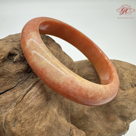 【肌容雪】天然緬甸A貨紅翡翠平安鐲 編號590(鐲圍55.4mm#17.5號)