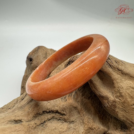 【肌容雪】天然緬甸A貨紅翡翠平安鐲 編號590(鐲圍55.4mm#17.5號)