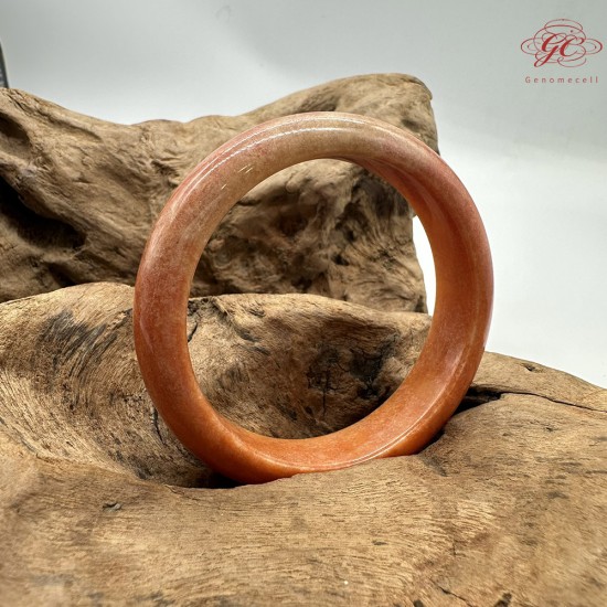 【肌容雪】天然緬甸A貨紅翡翠平安鐲 編號590(鐲圍55.4mm#17.5號)