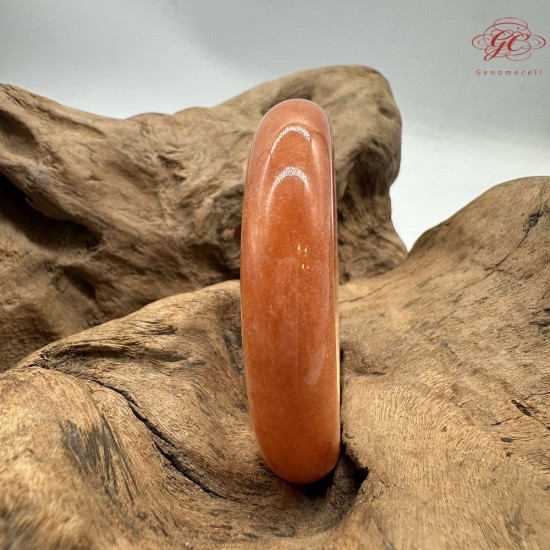 【肌容雪】天然緬甸A貨紅翡翠平安鐲 編號590(鐲圍55.4mm#17.5號)