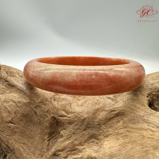 【肌容雪】天然緬甸A貨紅翡翠平安鐲 編號590(鐲圍55.4mm#17.5號)