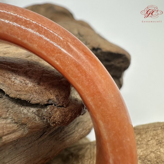 【肌容雪】天然緬甸A貨紅翡翠平安鐲 編號590(鐲圍55.4mm#17.5號)