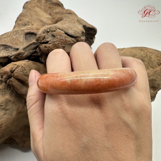 【肌容雪】天然緬甸A貨紅翡翠平安鐲 編號590(鐲圍55.4mm#17.5號)