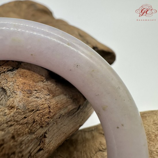 【肌容雪】天然緬甸A貨粉紫翡翠圓條手鐲 編號608(鐲圍55.6mm#17.5號)