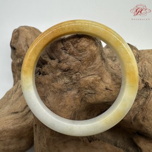 【肌容雪】天然緬甸A貨黃翡雙彩平安鐲 編號610(鐲圍57.3mm#18號) 【肌容雪】天然緬甸A貨黃翡雙彩平安鐲 編號610(鐲圍57.3mm#18號)