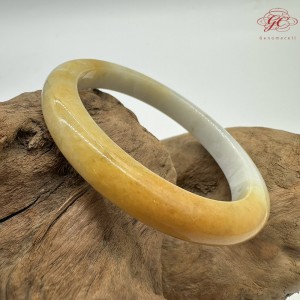 【肌容雪】天然緬甸A貨黃翡雙彩平安鐲 編號610(鐲圍57.3mm#18號) 【肌容雪】天然緬甸A貨黃翡雙彩平安鐲 編號610(鐲圍57.3mm#18號)