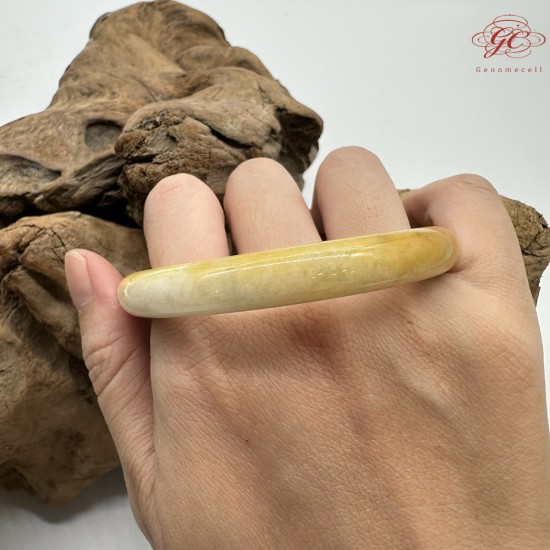 【肌容雪】天然緬甸A貨黃翡雙彩平安鐲 編號610(鐲圍57.3mm#18號) 【肌容雪】天然緬甸A貨黃翡雙彩平安鐲 編號610(鐲圍57.3mm#18號)