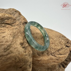 【肌容雪】天然緬甸A貨烏雞翡翠戒圈 編號611(戒圍18.6mm#15號)